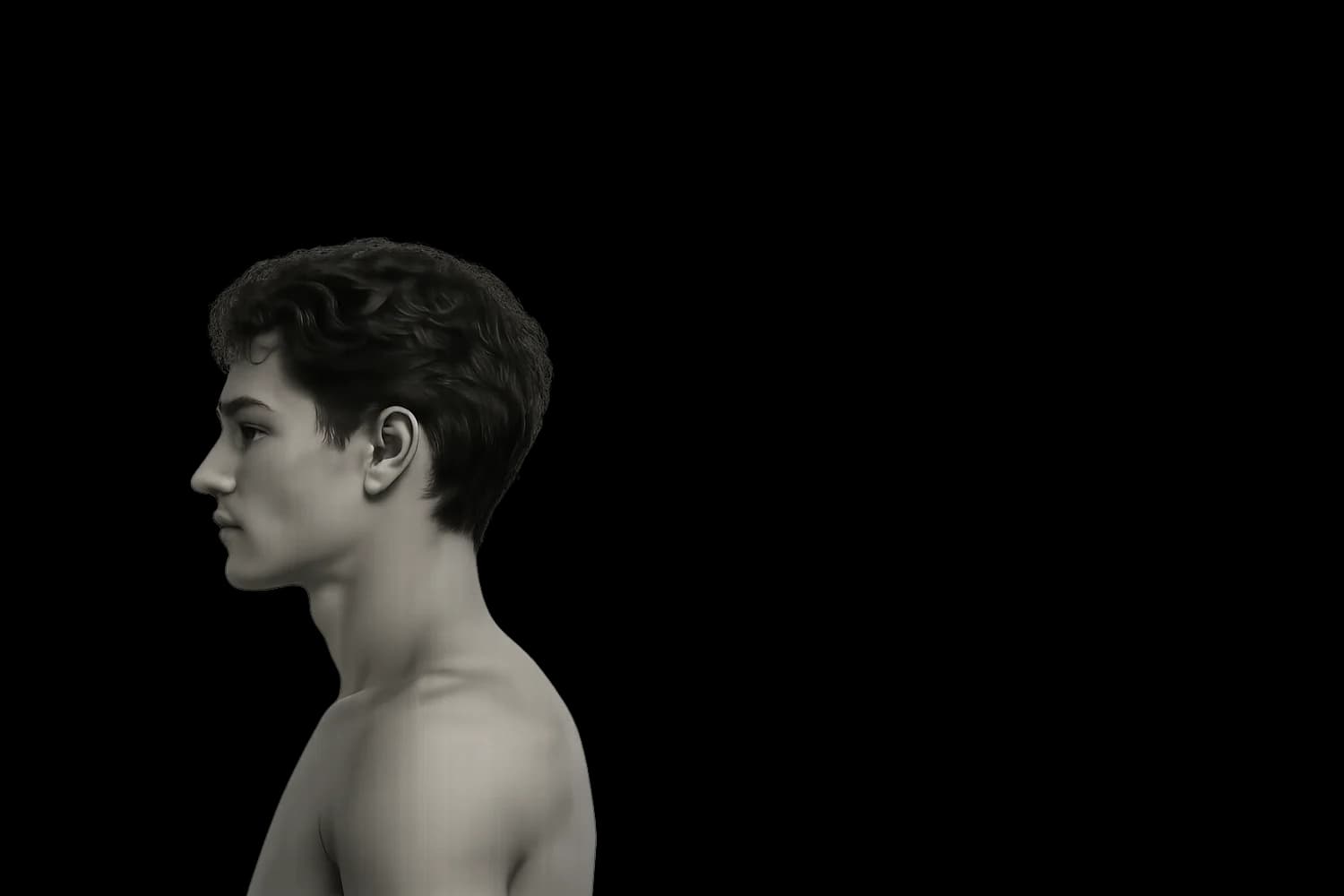 Side profile of a young man